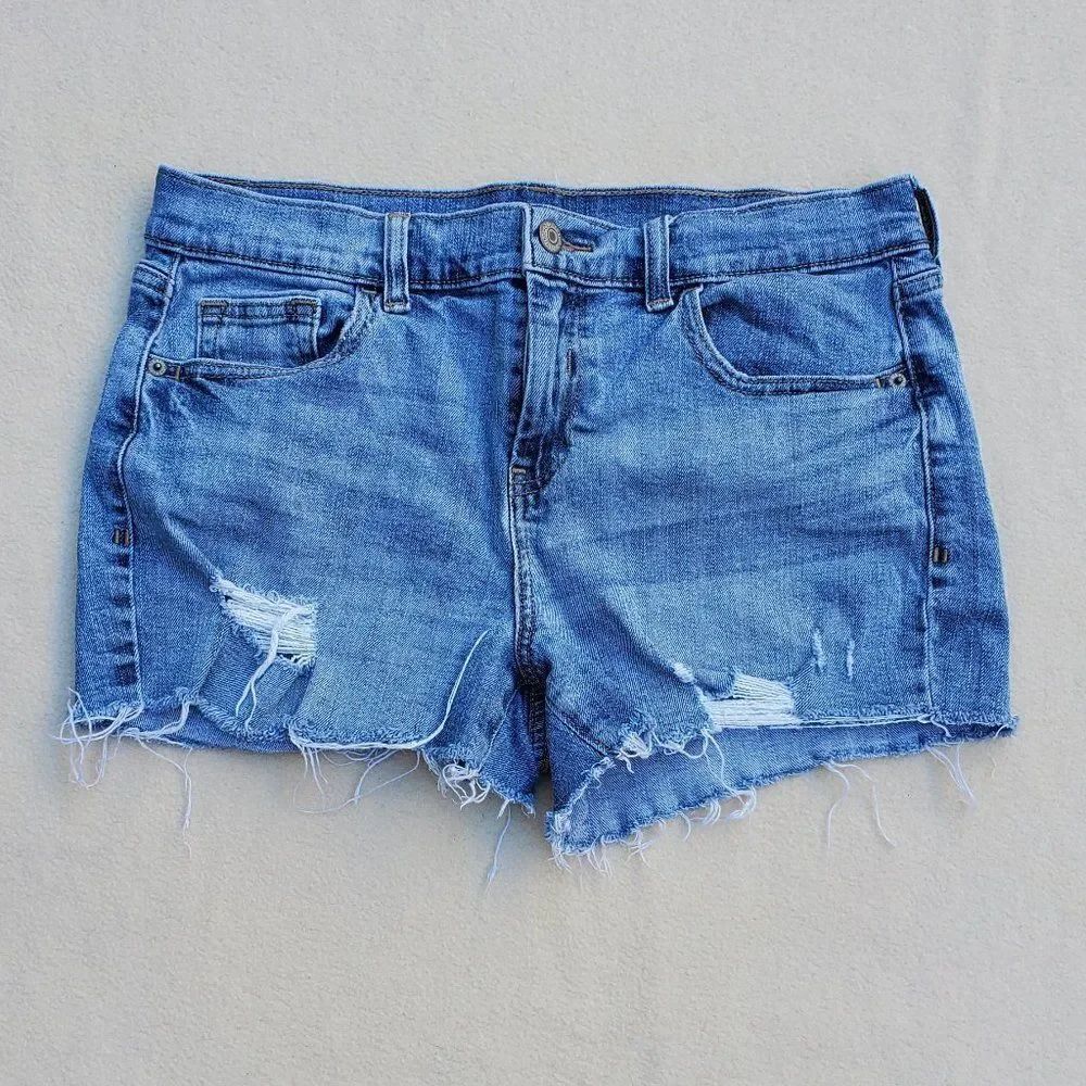 Old Navy distressed denim cut-off boyfriend shorts